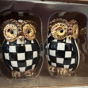 Mackenzie Childs salt and pepper shakers, Courtly check